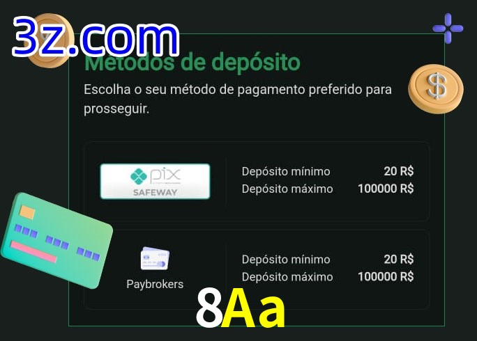 O cassino 8Aa oferece uma grande variedade de métodos de pagamento